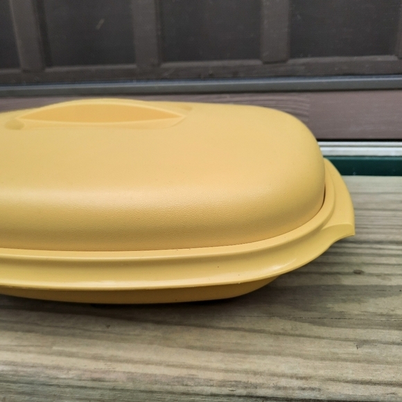 Vintage Tupperware Microwave Vegetable Steamer Harvest Gold 4 piece set 1273-7 - Picture 4 of 15